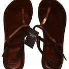 ABERCROMBIE & FITCH SEQUIN EMBELLISHED LEATHER FLIP FLOPS SANDALS XS 6/7 NEW NWT
