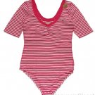 HOLLISTER CALIFORNIA BETTYS PINK WHITE STRIPE BODYSUIT STRETCH TEE TOP L NEW NWT