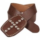 BKE BY THE BUCKLE MENS BROWN STUDDED GENUINE LEATHER BELT SZ 36 NEW NWT $29.95