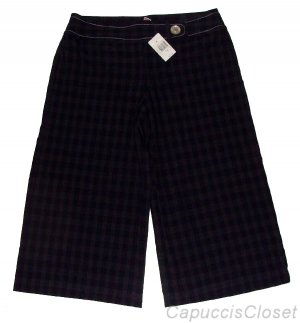 TRACY REESE WOMENS NAVY BLUE GLEN PLAID GAUCHO TROUSERS PANTS 10 NEW NWT $265