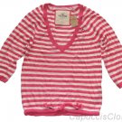 HOLLISTER CALIFORNIA PALM CANYON PINK WHITE STRIPE V-NECK SWEATER TOP S NEW NWT