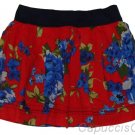 ABERCROMBIE & FITCH WOMENS JOSEY RED NAVY FLORAL PRINT MINI SKIRT SZ L LARGE NWT