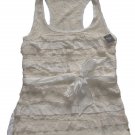ABERCROMBIE & FITCH CARISSA CREAM LACE TIERED RUFFLE TANK TOP SHIRT SZ M NWT $98
