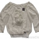 ABERCROMBIE & FITCH WOMENS GEMMA CREAM RUFFLE CHIFFON BLOUSE SHIRT TOP SZ S NWT