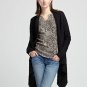 LUCKY BRAND JEANS AUTUMN KNIT WRAP BLACK SWEATER CARDIGAN COAT XL NEW NWT $129