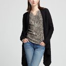 LUCKY BRAND JEANS AUTUMN KNIT WRAP BLACK SWEATER CARDIGAN COAT SZ S NEW NWT $129