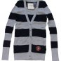 ABERCROMBIE & FITCH PIPER NAVY GREY STRIPE V-NECK CARDIGAN SWEATER TOP SZ XS NWT