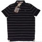 ABERCROMBIE & FITCH MENS ELK LAKE PIQUE NAVY GREY STRIPE POLO SHIRT SZ L NEW NWT