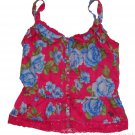 ABERCROMBIE & FITCH WOMENS VALARIE PINK FLORAL RUFFLE CAMI TANK TOP SZ M NEW NWT