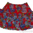 ABERCROMBIE & FITCH WOMENS STACY RED CUTE FLORAL TIERED RUFFLE MINI SKIRT XS NWT