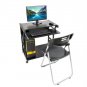 Movable Four-wheel Computer Desk Office Computer Table Desk Black
