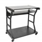 Movable Four-wheel Computer Desk Office Computer Table Desk Black