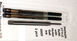 Parker Style Rollerball Ink Refill Black 2 Pack