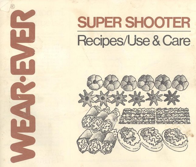 1960s Wear Ever Cookie Gun 8 Recipe Sheet Instant PDF DOWNLOAD Baking  (Download Now) 