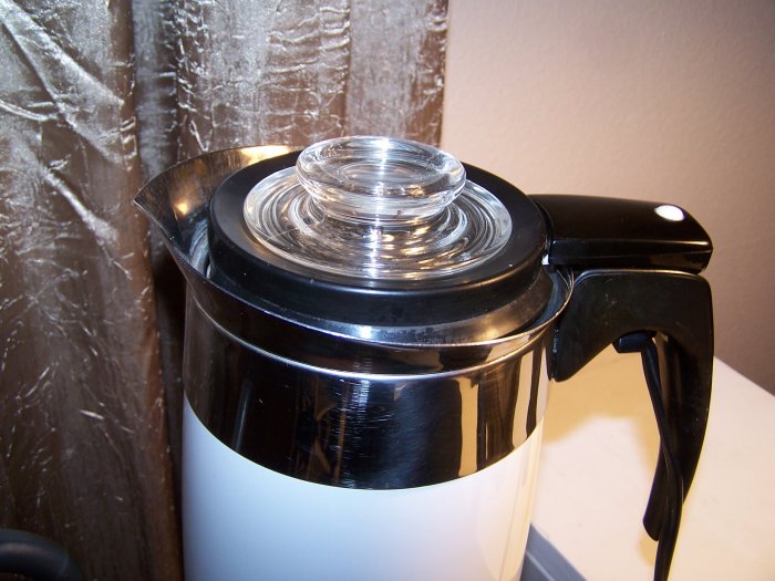 Corning Ware Cornflower Blue Electric Percolator 10 Cup Coffee Pot with