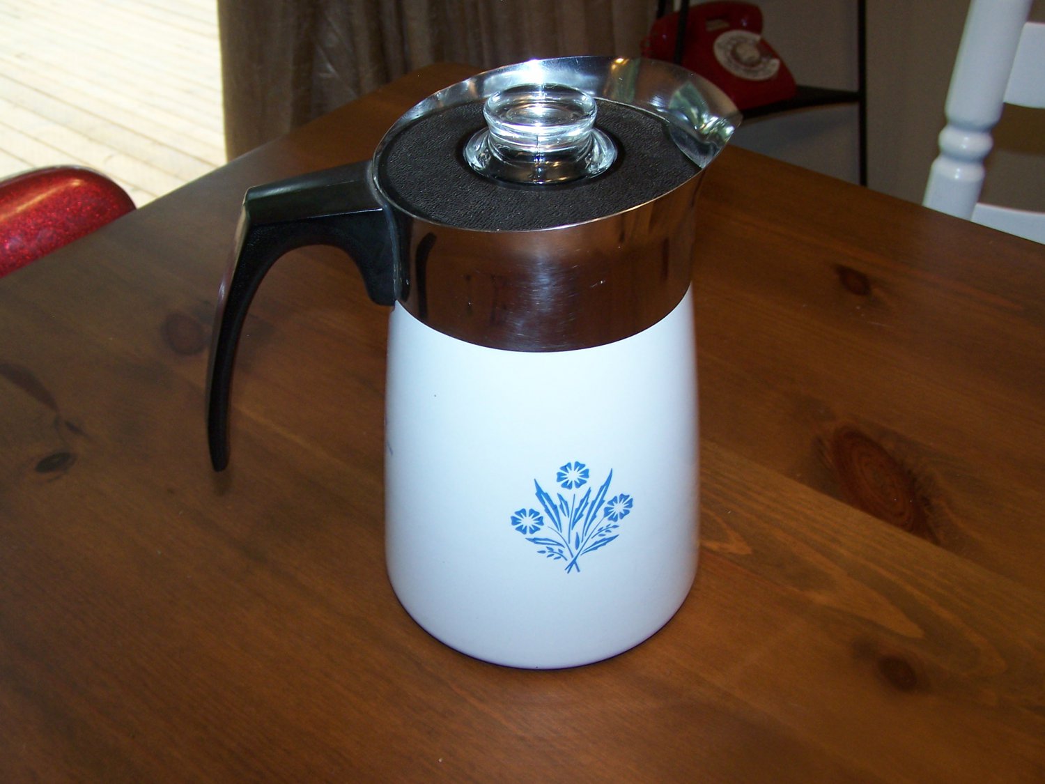 Corning Ware 6 Cup Cornflower Blue Percolator, Stovetop Coffee Pot 