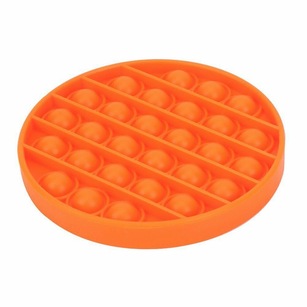 ORANGE Pop Its Finger Fidget Toy Push Bubble Stress Relief Kids Pop