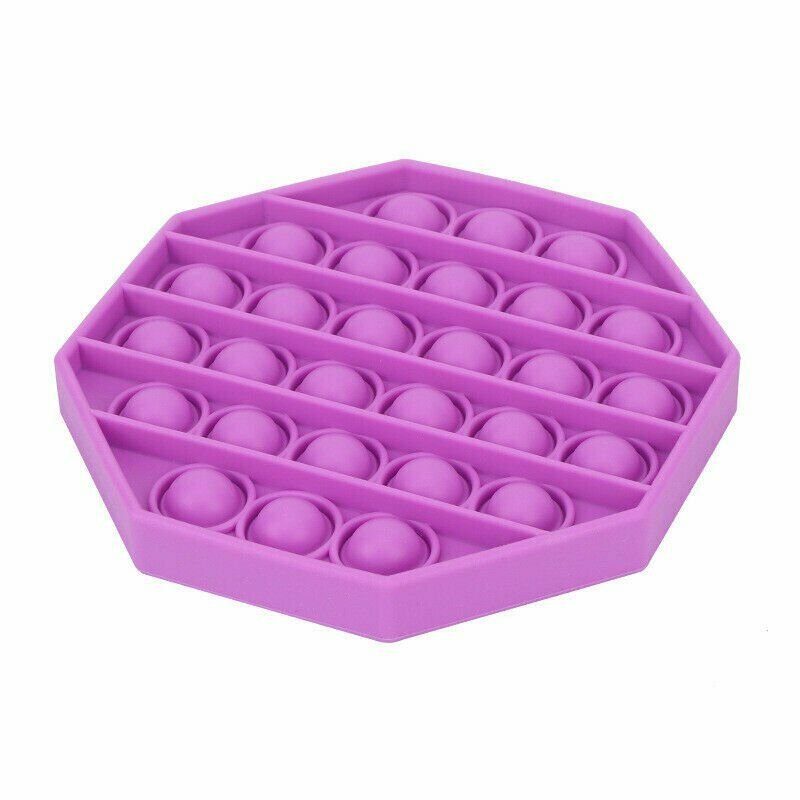 PURPLE (OCTAGON) Pop Its Finger Fidget Toy Push Bubble Stress Relief Kids Pop