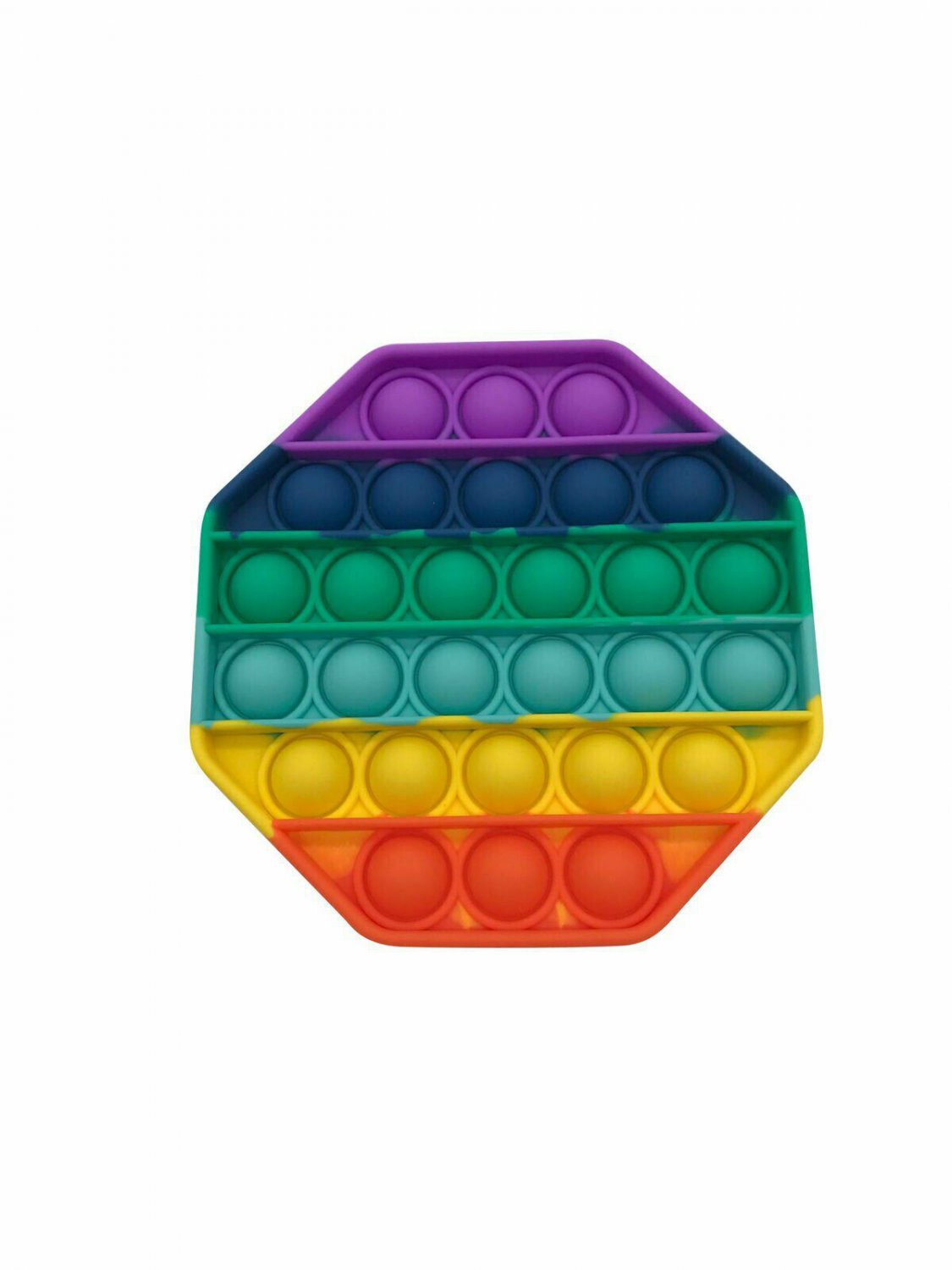 RAINBOW (OCTAGON) Pop Its Finger Fidget Toy Push Bubble Stress Relief Kids Pop