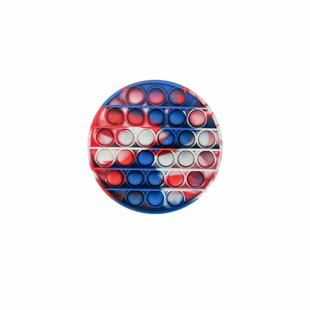 WHITE BLUE RED CAMOUFLAGE Pop Its Finger Fidget Toy Push Bubble Stress Relief Kids Pop
