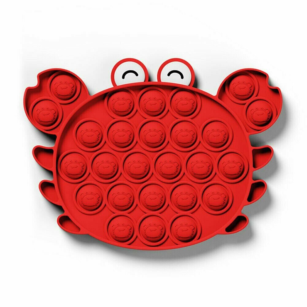 CRAB (RED) Pop Its Finger Fidget Toy Push Bubble Stress Relief Kids Pop