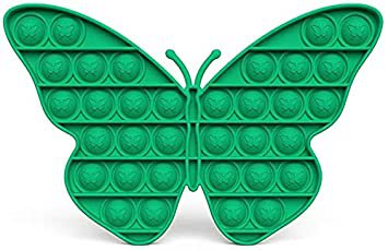 GREEN (BUTTERFLY) Pop Its Finger Fidget Toy Push Bubble Stress Relief Kids Pop