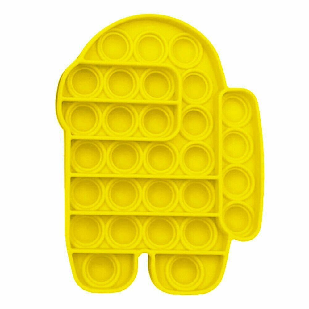 AMONG US (YELLOW) Pop Its Finger Fidget Toy Push Bubble Stress Relief Kids Pop