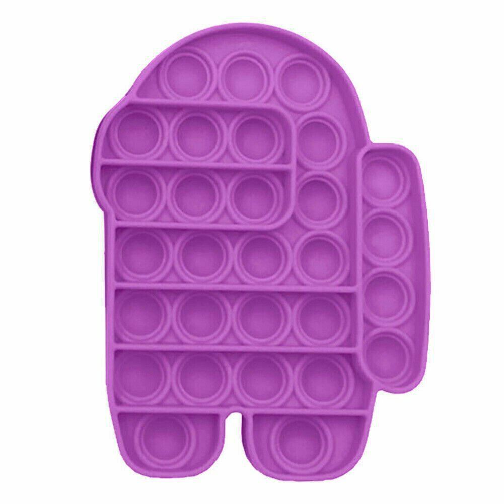 AMONG US (PURPLE) Pop Its Finger Fidget Toy Push Bubble Stress Relief Kids Pop