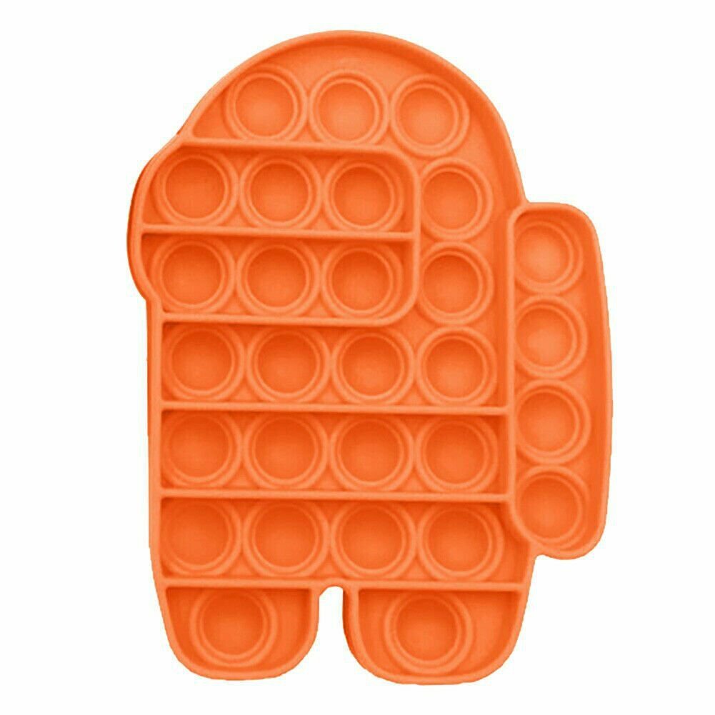 AMONG US (ORANGE) Pop Its Finger Fidget Toy Push Bubble Stress Relief Kids Pop