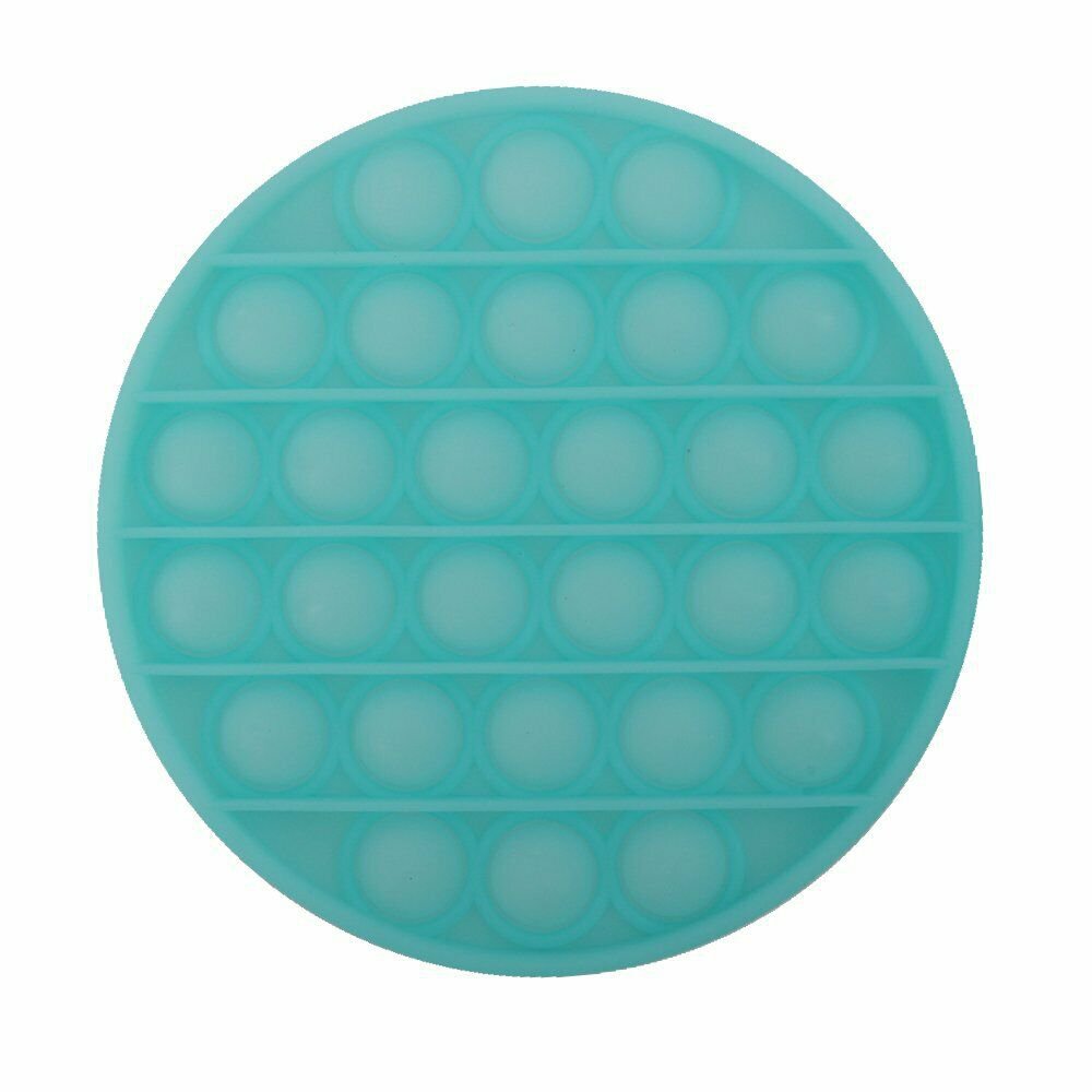 ROUND (LUMINOUS BLUE) Pop Its Finger Fidget Toy Push Bubble Stress Relief Kids Pop