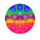 ROUND FLOWER (RAINBOW) Pop Its Finger Fidget Toy Push Bubble Stress Relief Kids Pop