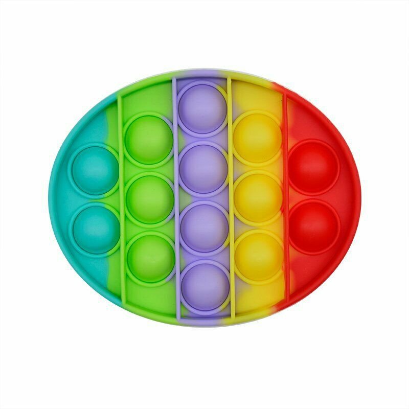 OVAL (RAINBOW) Pop Its Finger Fidget Toy Push Bubble Stress Relief Kids Pop