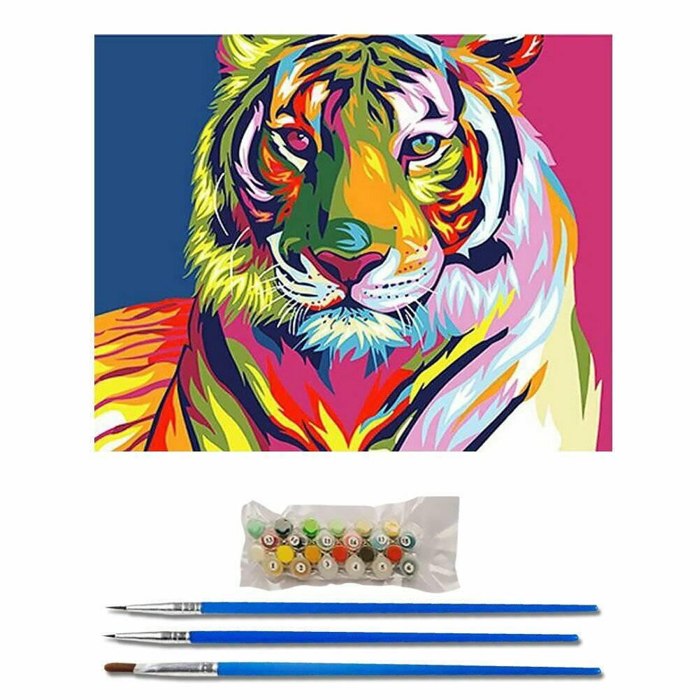 TIGER 40*50CM Scenery Animal DIY Paint By Numbers Kit Digital Oil Painting Artwork Home Decor~
