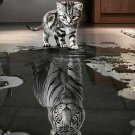 CAT & TIGER 30*30CM DIY 5D Diamond Painting Crystal Cross Stitch Hand Embroidery Art