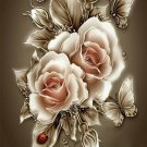 ROSE & BUTTERFLY 35*35CM DIY 5D Diamond Painting Crystal Cross Stitch Hand Embroidery Art