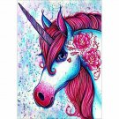 FUCHSIA UNICORN 30*40CM DIY 5D Diamond Painting Crystal Cross Stitch Hand Embroidery Art