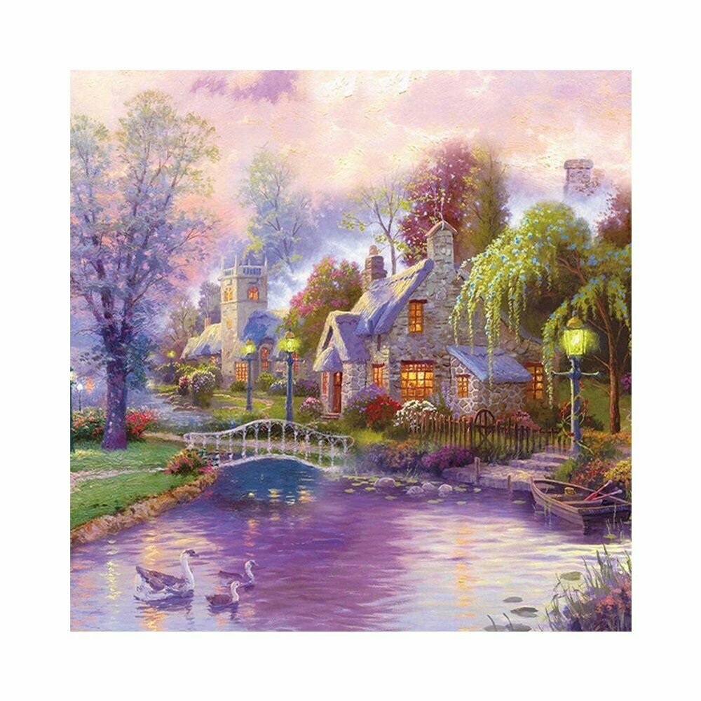 GARDEN LANDSCAPE 40*40CM DIY 5D Diamond Painting Crystal Cross Stitch Hand Embroidery Art