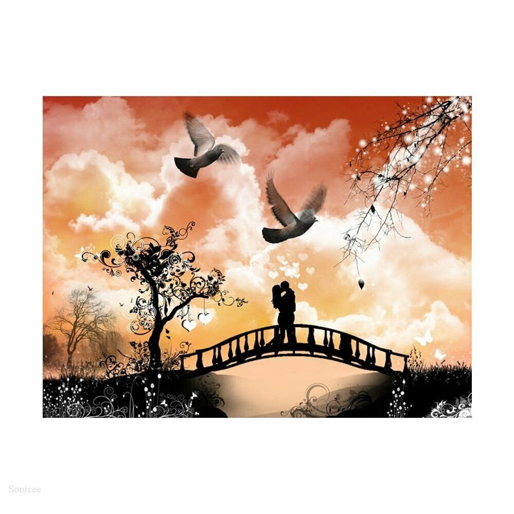 LOVE TREE BRIDGE 30*40CM DIY 5D Diamond Painting Crystal Cross Stitch Hand Embroidery Art