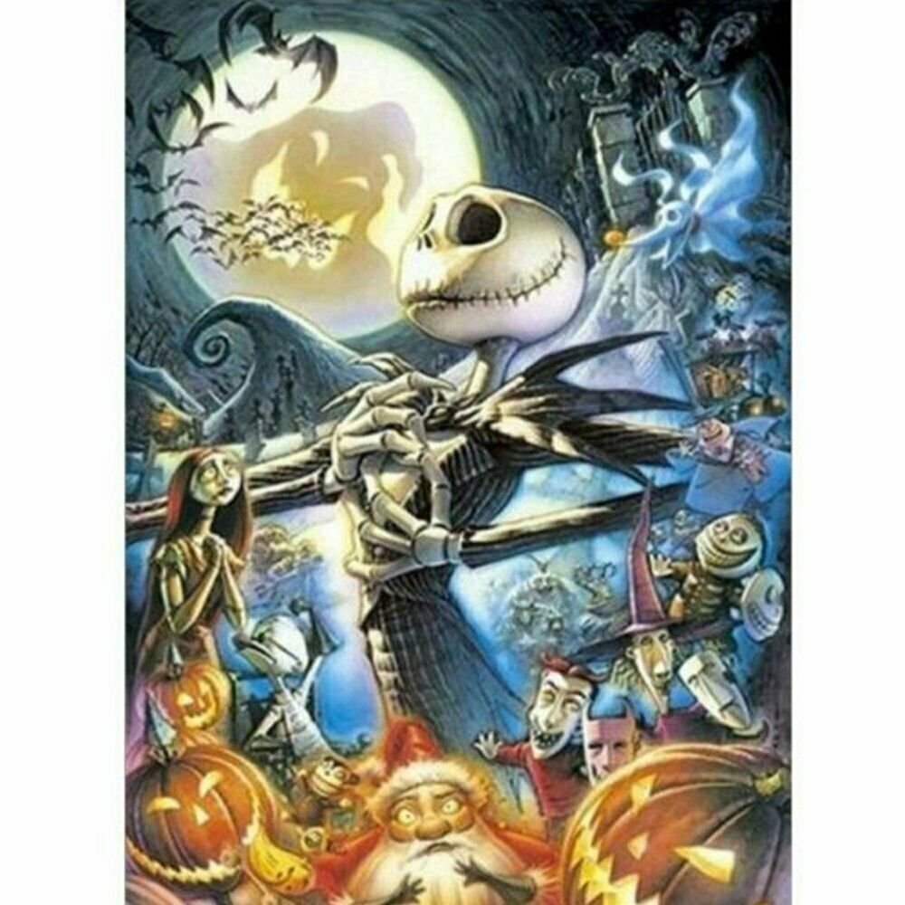 SKULL MOON 30*40CM DIY 5D Diamond Painting Crystal Cross Stitch Hand Embroidery Art