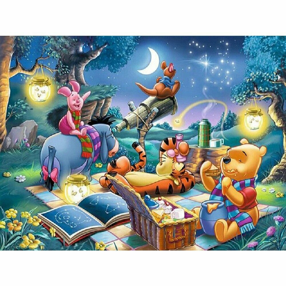 PICNIC MOON 30*40CM DIY 5D Diamond Painting Crystal Cross Stitch Hand Embroidery Art