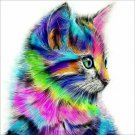RAINBOW CAT 30*30CM DIY 5D Diamond Painting Crystal Cross Stitch Hand Embroidery Art