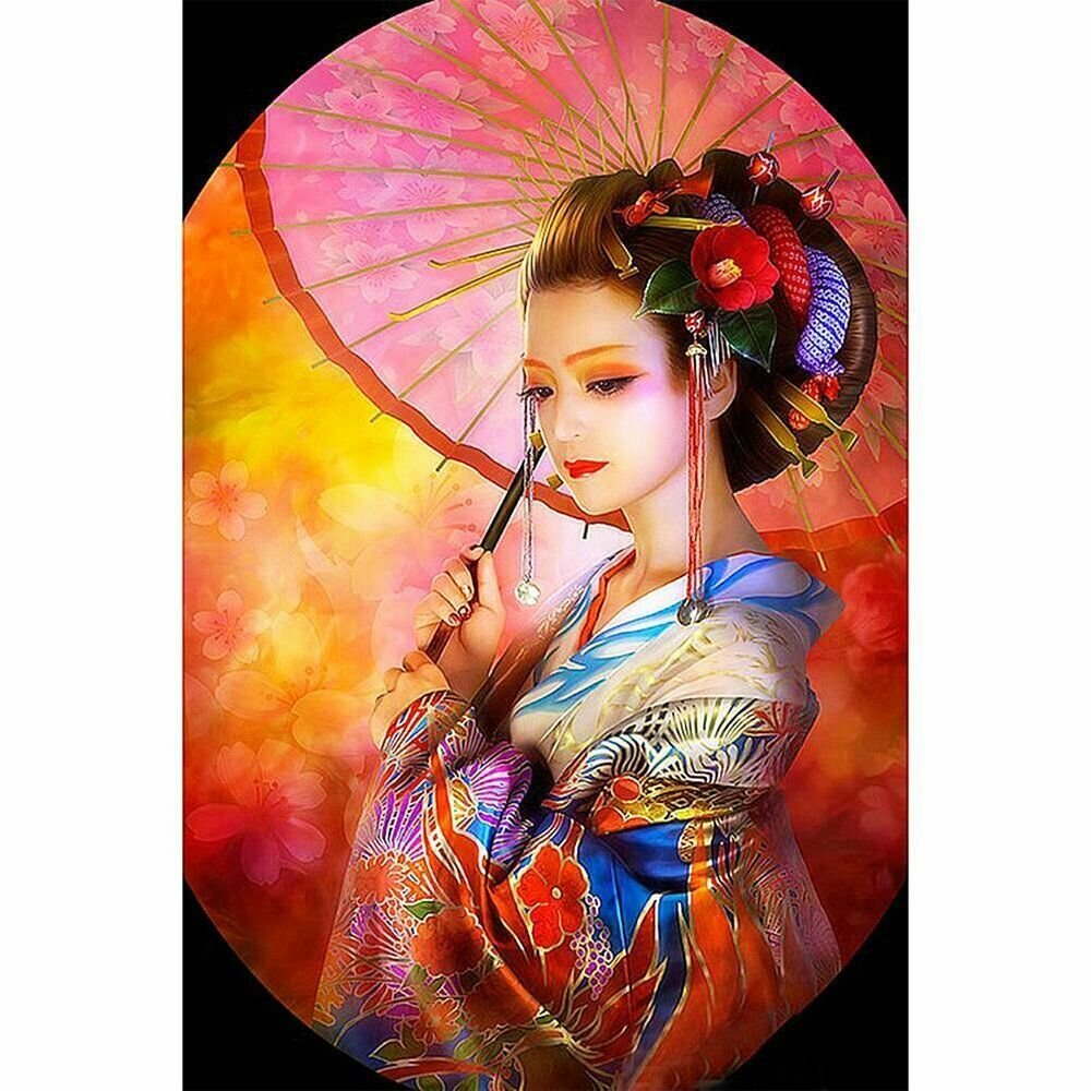 UMBRELLA BEAUTY 30*40CM DIY 5D Diamond Painting Crystal Cross Stitch Hand Embroidery Art