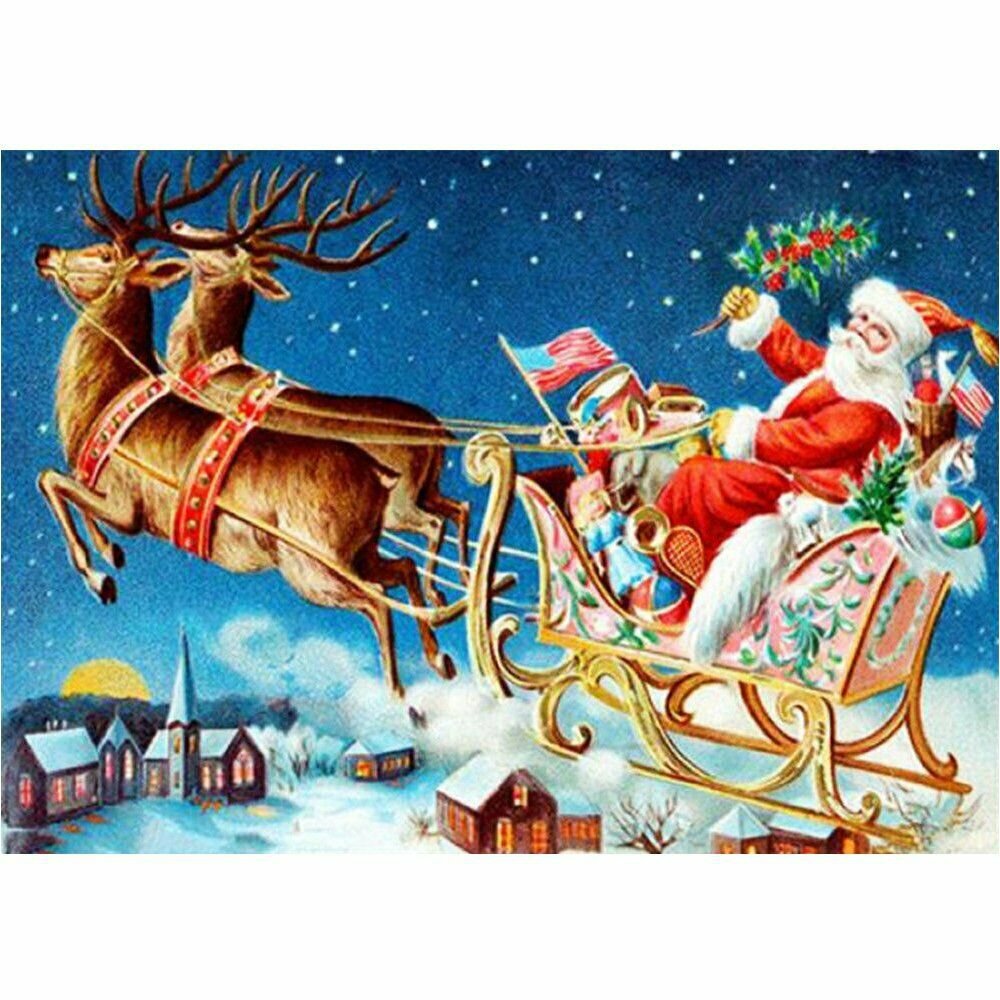 CHRISTMAS 8# 40*30CM DIY 5D Diamond Painting Crystal Cross Stitch Hand Embroidery Art