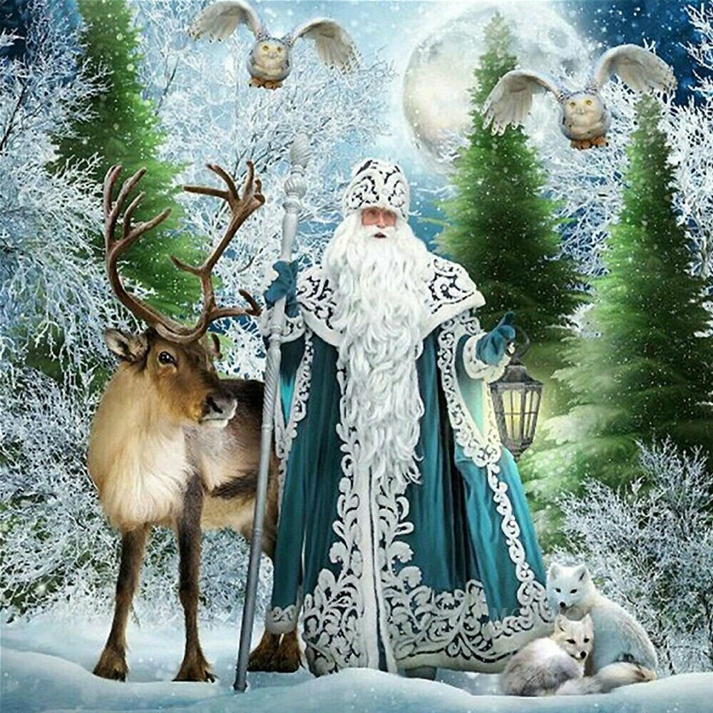 MAN & DEER 30*40CM DIY 5D Diamond Painting Crystal Cross Stitch Hand Embroidery Art