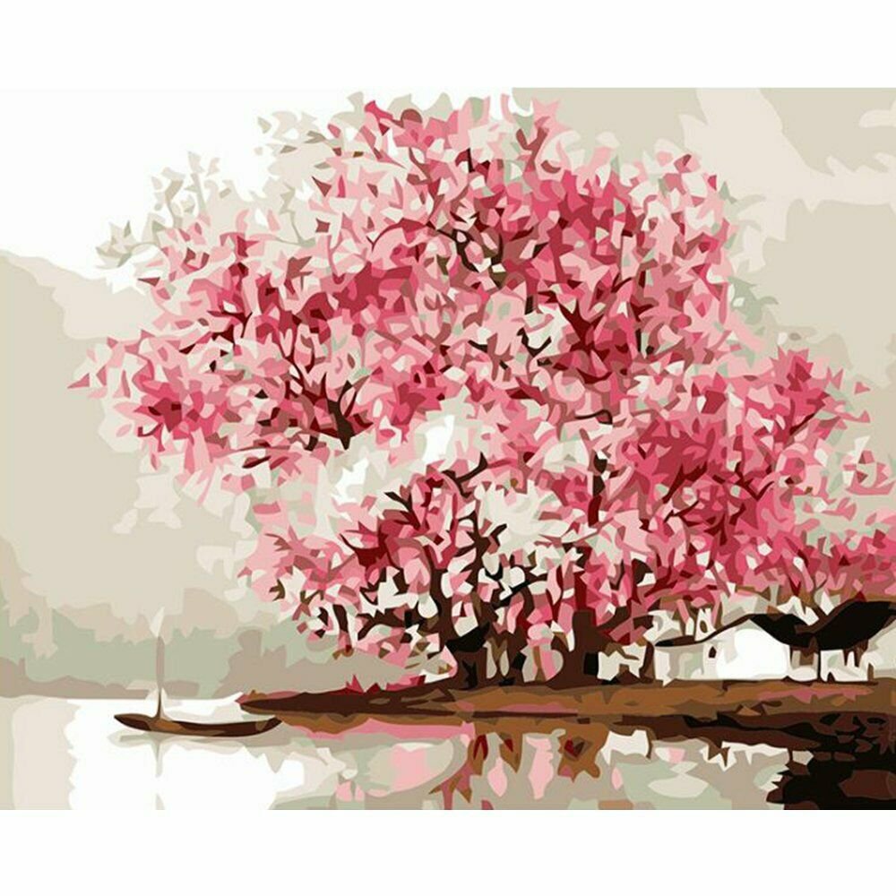RED TREE 40*50 DIY Oil Acrylic Painting Kit Paint By Numbers Adult Children Beginners