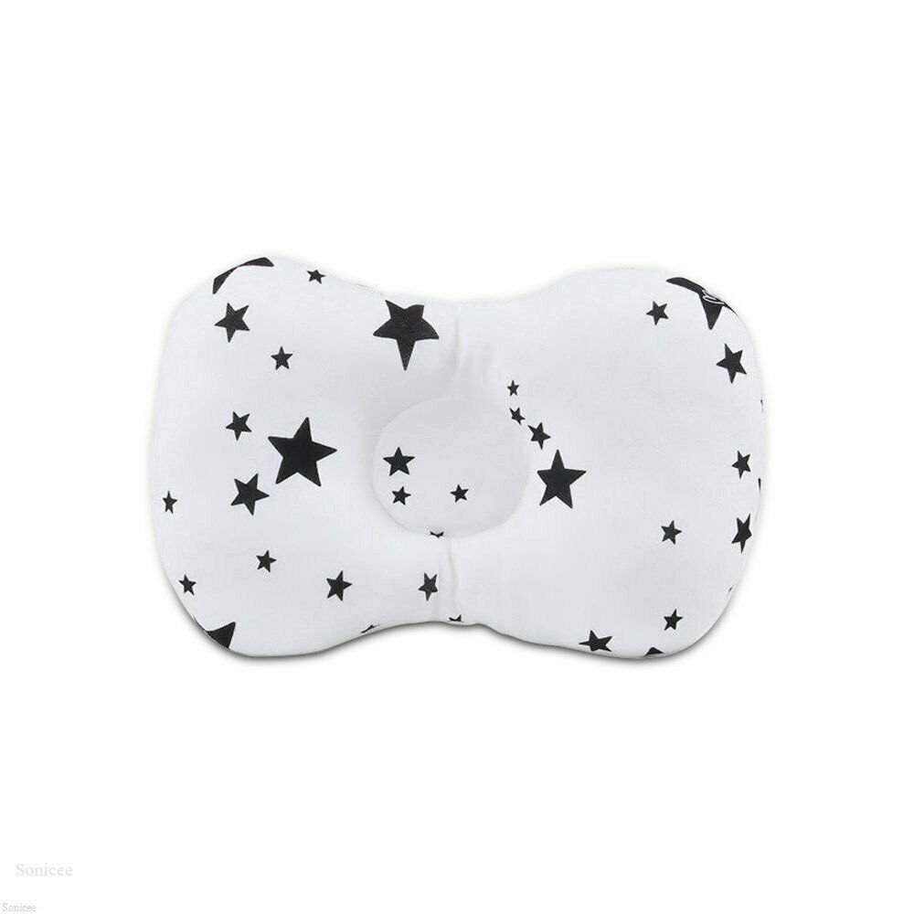 BLACK LITTE STARS Baby Infant Newborn Prevent Flat Head Neck Syndrome Support Square Pillow