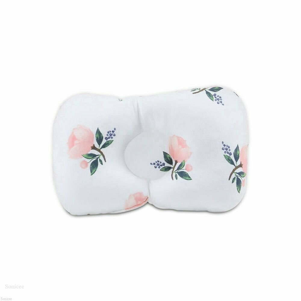 ROSE Baby Infant Newborn Prevent Flat Head Neck Syndrome Support Square Pillow