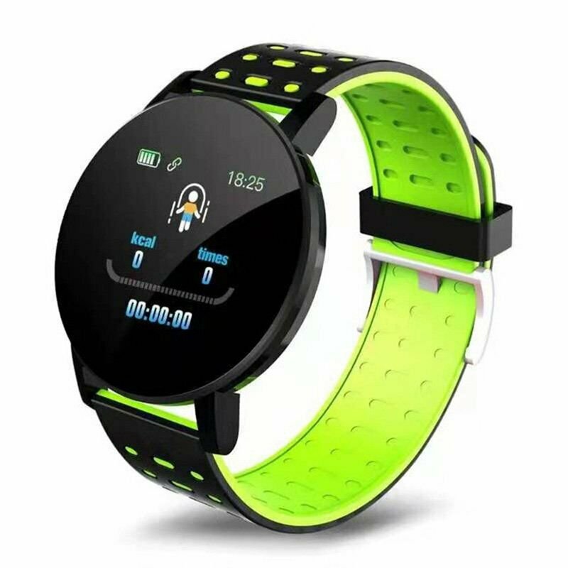 1# GREEN 119Plus Smart Watch IP67 Waterproof Bracelet Heart Rate Monitor Fitness Tracker