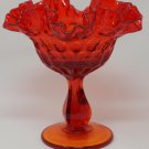 Fenton Vintage Ruffled Edge Amberina Thumbprint Pedestal Candy Dish Compote Bowl EUC Fenton Vintage Ruffled Edge Amberina Thumbprint Pedestal Candy Dish Compote Bowl EUC