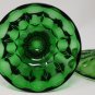 Anchor Hocking Mid Century Fairfield Pattern Emerald Green Footed Candy Dish w/Lid EUC
